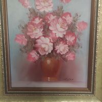 Оригинална маслена картина,цветя натюрмор на Robert Cox, снимка 4 - Антикварни и старинни предмети - 45477275
