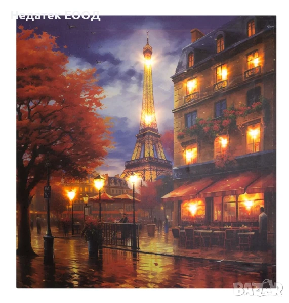 LED картина Париж, 50x50x1.5 см., снимка 1