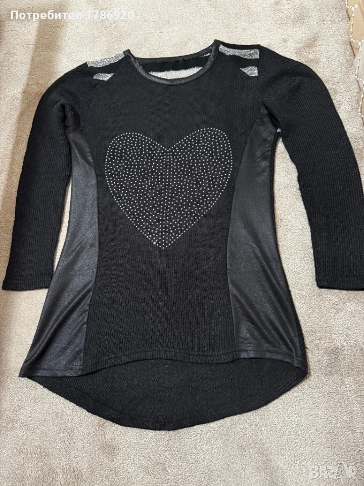 Елегантен дамски пуловер с декоративни детайли, снимка 1