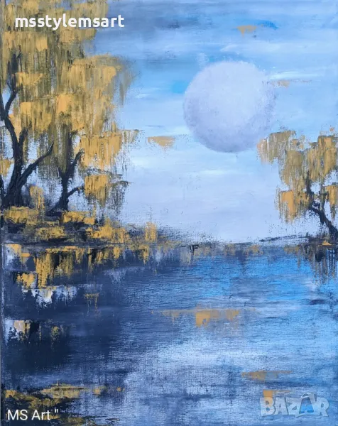 Зората и луната " Картина, снимка 1