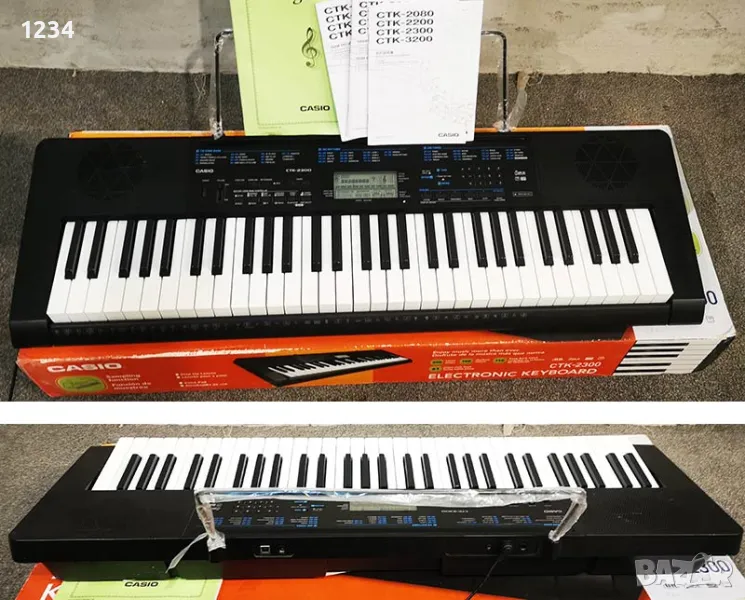 синтезатор клавир CASIO CTK-2300 пиано с 5 октави плътни клавиши и USB, снимка 1