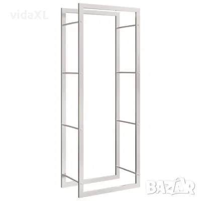 vidaXL Стойка за дърва за огрев, 50x28x132 см, неръждаема стомана(SKU:357861), снимка 1