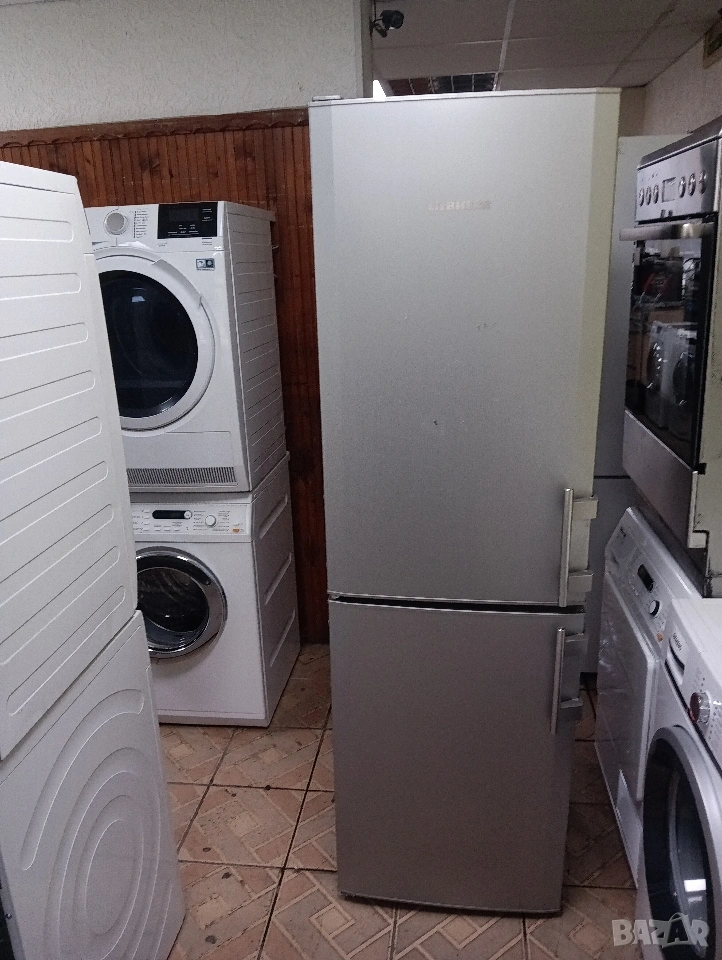 Сив комбиниран хладилник с фризер Liebherr с 2 години гаранция!, снимка 1