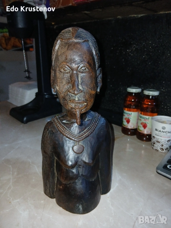 Масивна африканска дървена скулптура , снимка 1