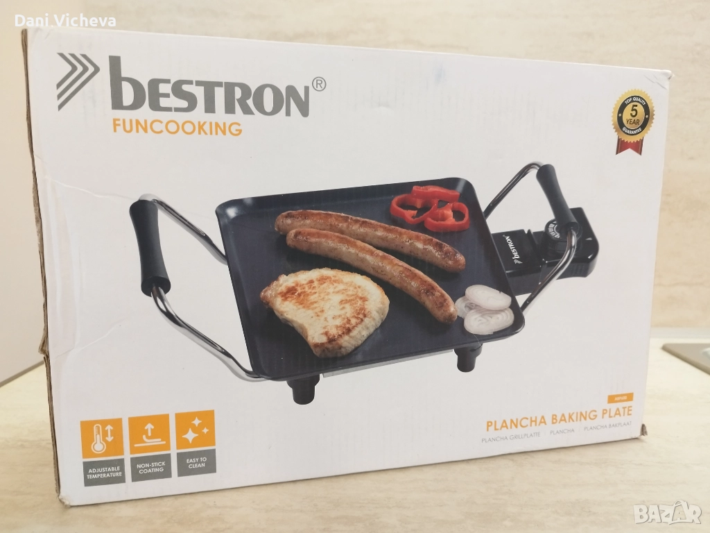 Тава/скара/плоча за печене BESTRON ABP600 Plancha, 1000 W, снимка 1
