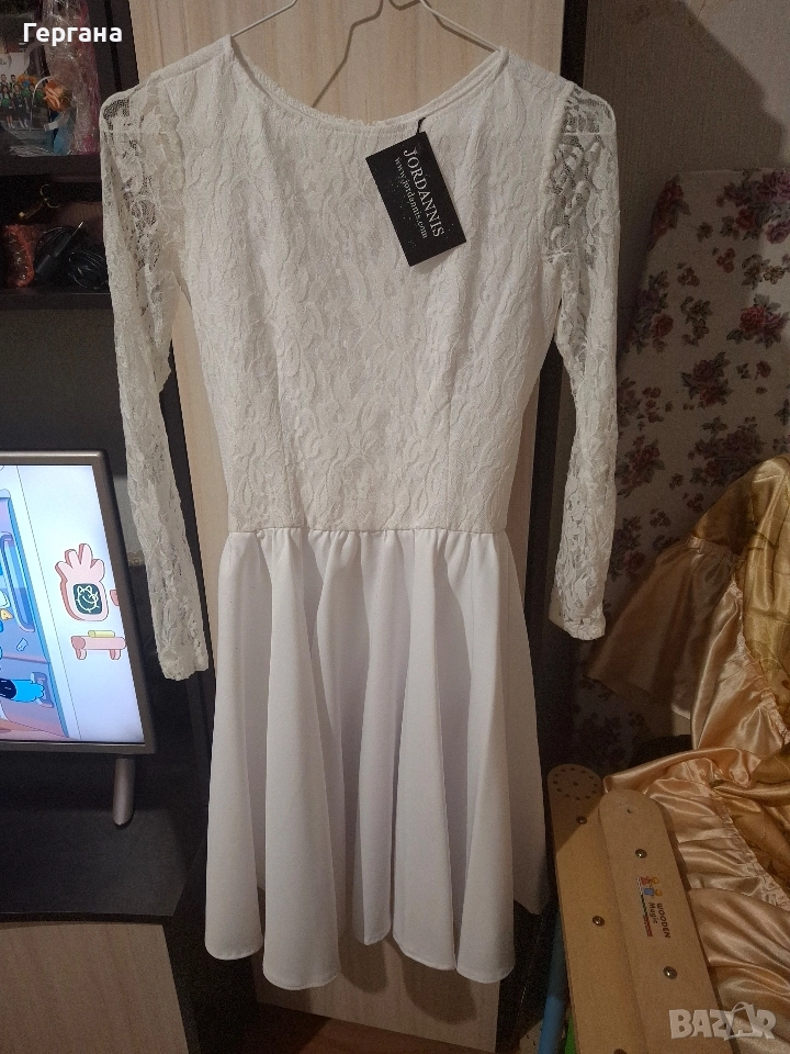 бяла рокля нова, снимка 1