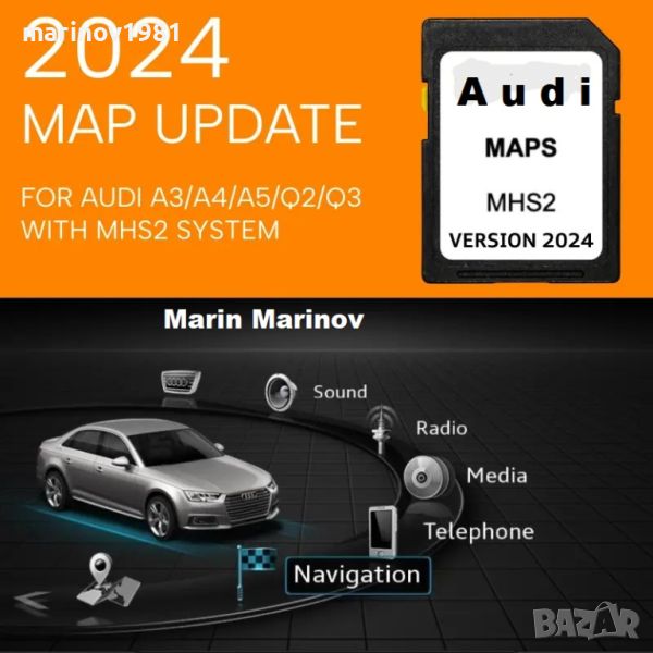 Audi 2025 MMI MHS2 Navigation Sat Nav Map Update SD Card for A3/A4/A5/Q2/Q3, снимка 1