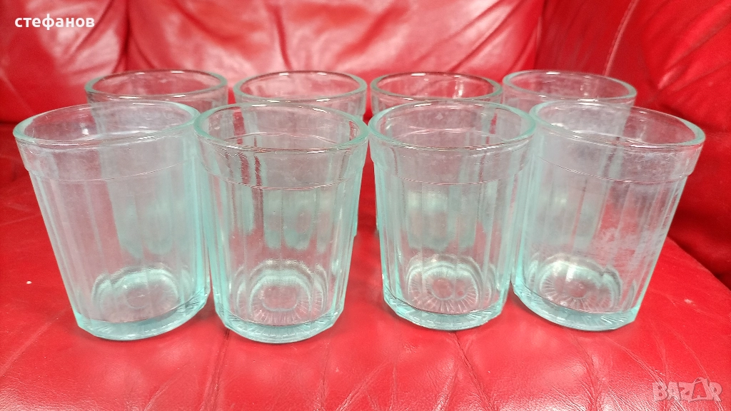 Руски стакани за чай, дебелостенни, 8 бр, снимка 1