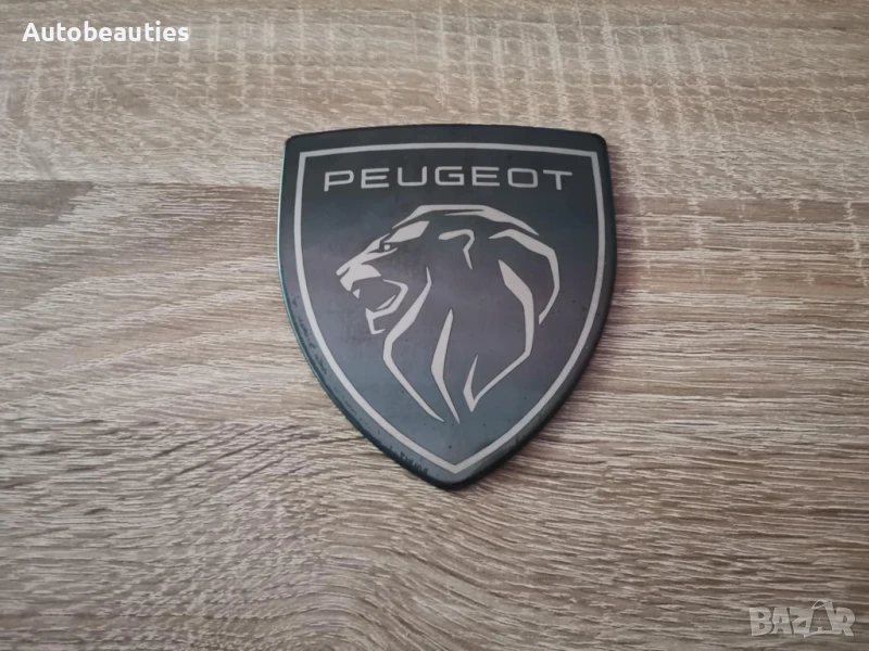 черна метална емблема Peugeot с новото лого, снимка 1