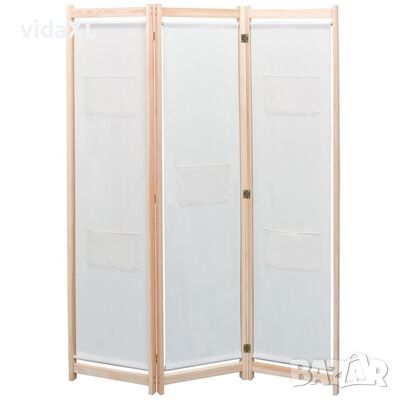 vidaXL Параван за стая, 3 панела, кремав, 120x170x4 cм, текстил（SKU:42975, снимка 1