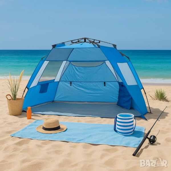 Автоматична палатка Muhler за плаж, 235х130xH135 см, снимка 1