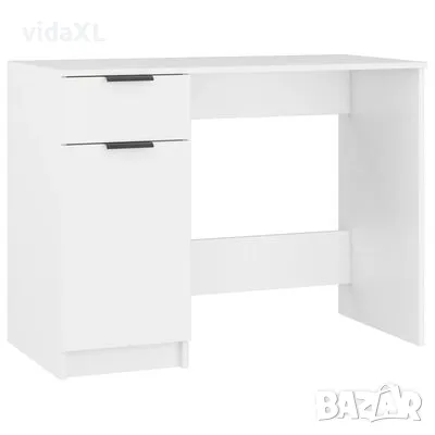 vidaXL Бюро, бяло, 100x50x75 см, инженерно дърво（SKU:811493）, снимка 1