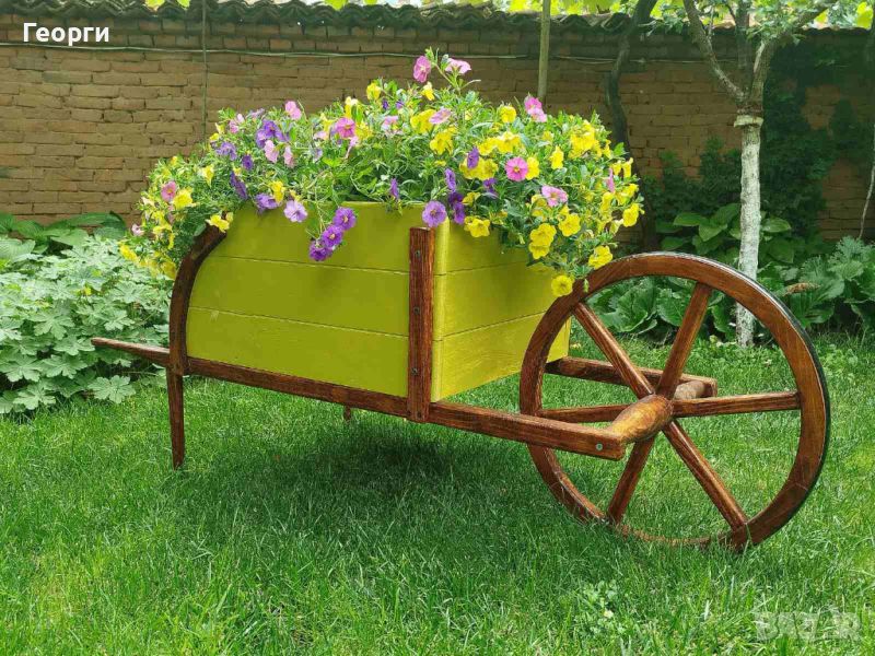 Прекрасна градинска количка за декорация - Вдъхнете нов живот на вашата градина!, снимка 1