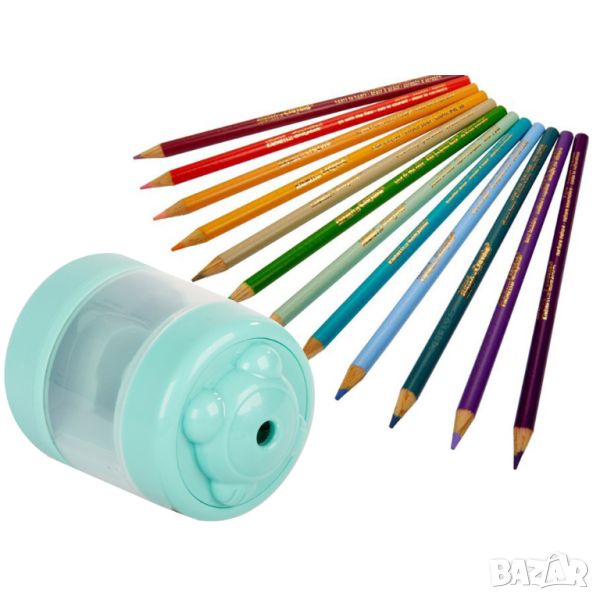 Електрическа острилка за моливи с резервни ножчета + USB кабел + стикери за декориране, снимка 1