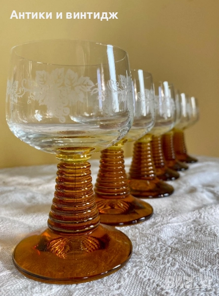 Лот чаши цветен кристал , снимка 1