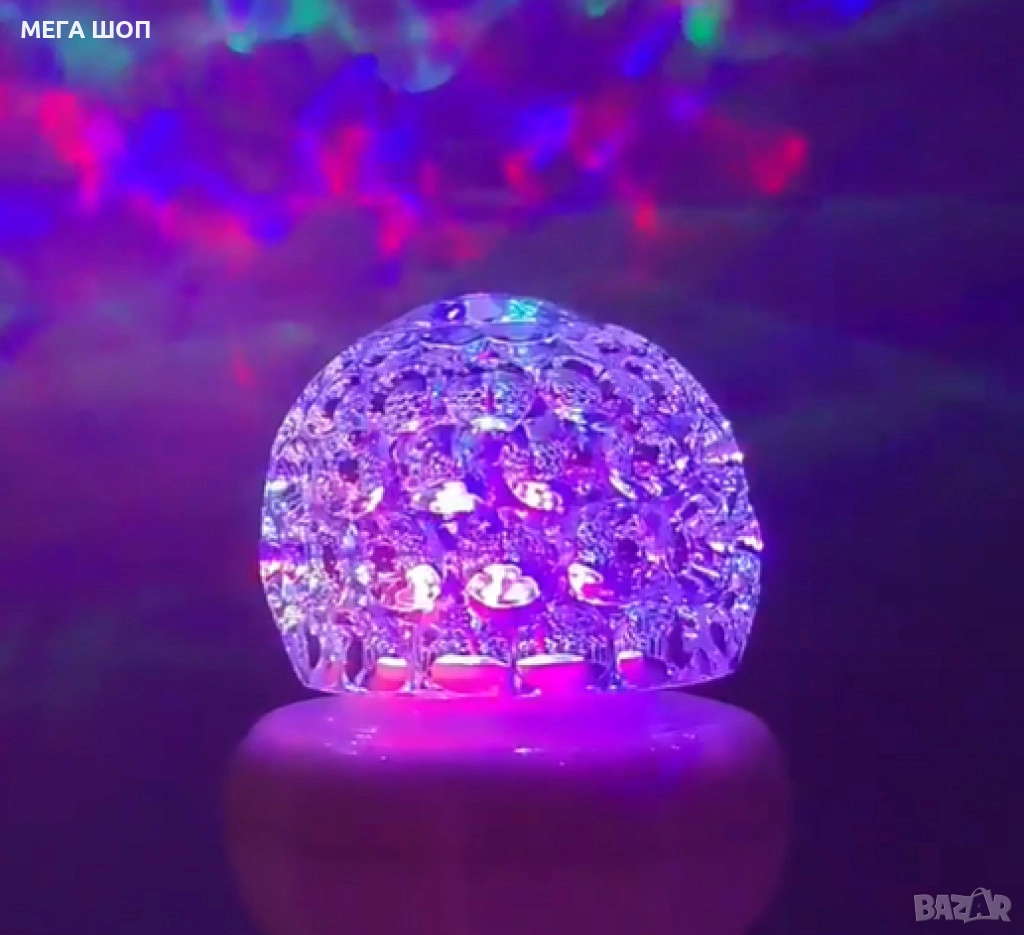 Коледна кристална въртяща се топка LED светлина, снимка 1