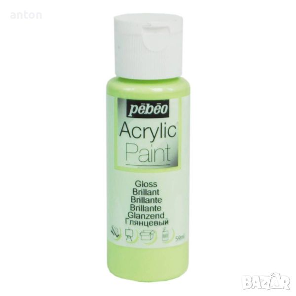 Акрилна боя Pebeo Soft Green Gloss Acrylic Craft Paint 59ml, снимка 1