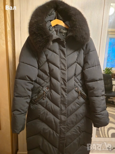 Дамско зимно яке с пухкава яка, снимка 1