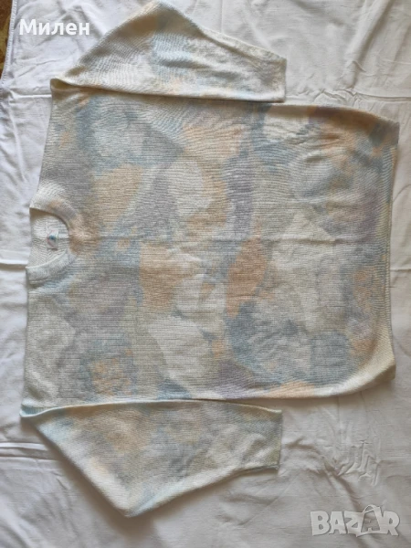 Дамска ангорска блуза с цветен десен – италианска мода, снимка 1