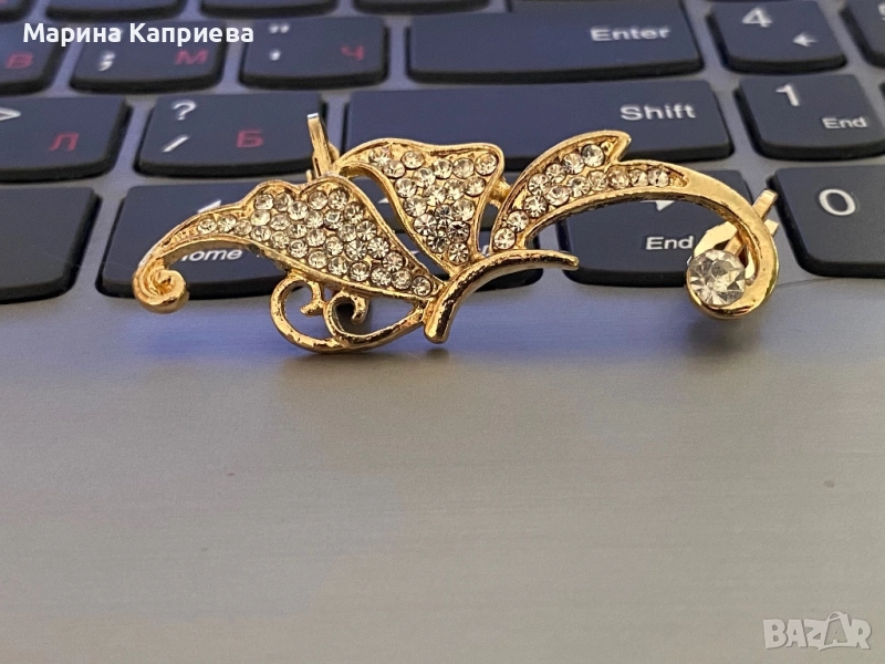 Обеца пеперуда за цялото ухо /C-71/. В наличност два цвята, снимка 1