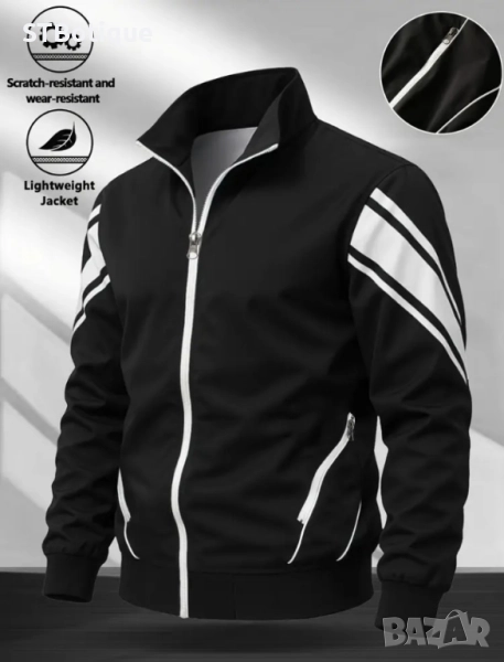🧥 Мъжко Спортно Яке в Тъмносиньо/ Черно /Зелено в комбинация с Бяло | STBoutique, снимка 1