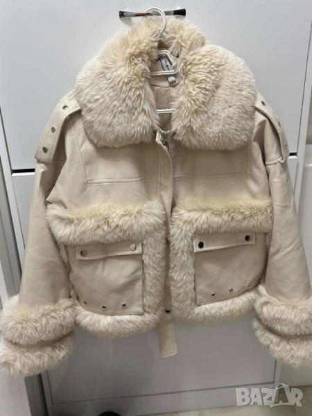 кожено яке с пух , снимка 1
