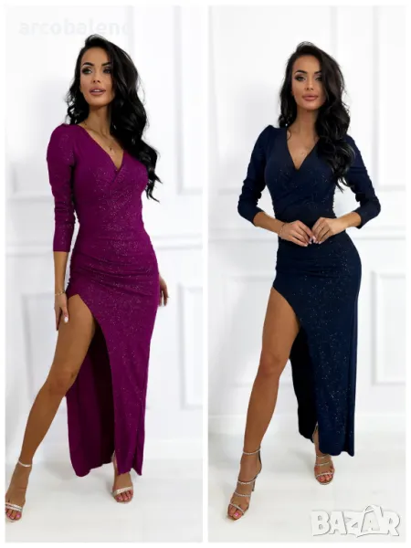 Дамска вечерна рокля с блясък Queen, 2цвята , снимка 1