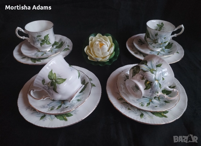 Английски тройни сетове- костен порцелан , снимка 1