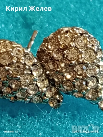 Красиви сребърни обеци с ювелирно инкрустирани брилянти елегантен дизайн 41472, снимка 4 - Обеци - 52707900