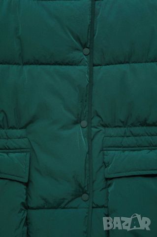 Дамска пухена грейка с прихлупване Pull&Bear, Тъмнозелено, L, снимка 5 - Якета - 45595538