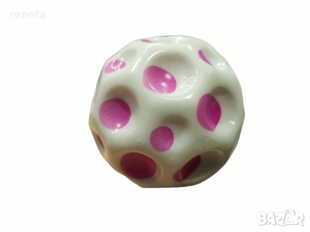 Играчка Топка, Moon Ball, Подскачаща, Бяло/Розов, 7 см, снимка 1 - Детски топки - 46217382