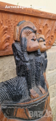 Тежка и масивна дървена маска – дялана изцяло от едно цяло дърво, снимка 6 - Декорация за дома - 51671198