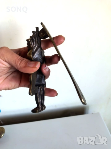 Страхотно Бронзово Чукало За Врата - Гайдар, снимка 5 - Антикварни и старинни предмети - 53983499