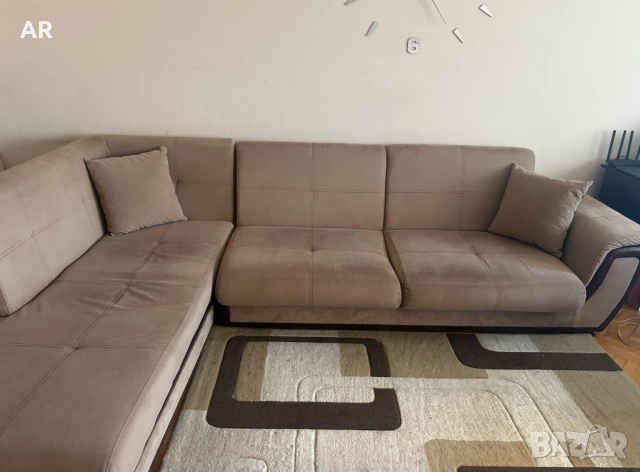 Ъглов диван с табуретка , снимка 7 - Дивани и мека мебел - 51544732