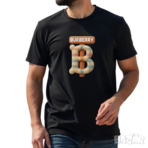 Burberry/Бърбъри мъжка, дамска, детска мода, памучни фланелки, щампа, черна, бяла тениска