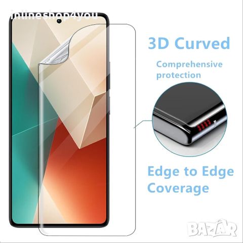5D Hydrogel / Хидрогел Протектор за дисплей / гръб за Xiaomi Redmi Note 13 4G, снимка 3 - Фолия, протектори - 45105650