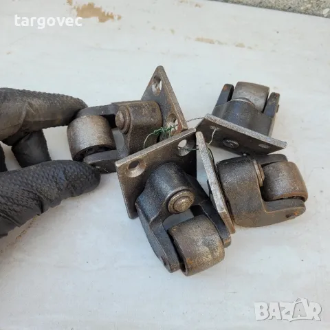 комплект масивни изцяло стоманени мебелни колелета