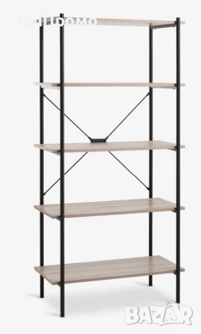 3 броя Етажерка VANDBORG 5 рафта цвят светъл дъб/черно