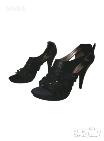 Нови черни сандали на висок ток 39 40 размер, снимка 2 - Сандали - 50377816