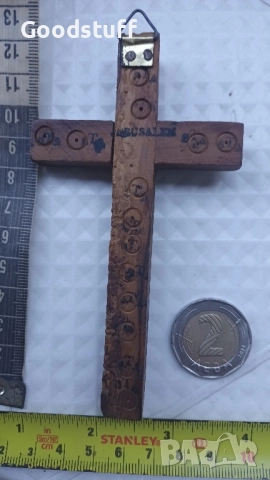 Седефен кръст, посребрен, маслинено дърво , снимка 3 - Антикварни и старинни предмети - 51773035