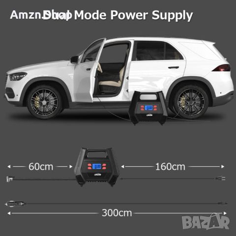 Oasser Въздушен компресор за помпане на гуми с 12V AC/240V DC помпа за автомобилни гуми 150 PSI, снимка 8 - Компресори - 45209884