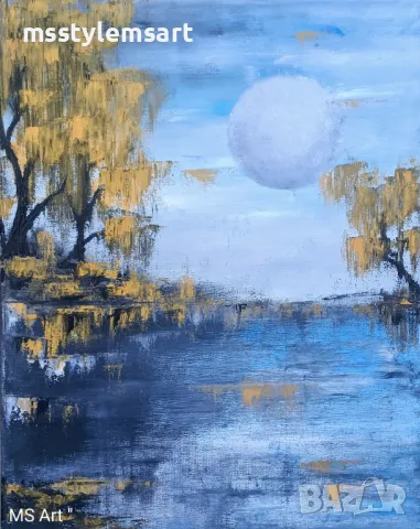 Зората и луната " Картина, снимка 1