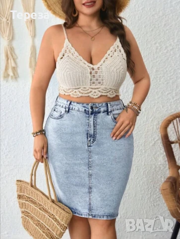 🆕 Дънкова пола / 2XL-3XL , снимка 5 - Поли - 51141428