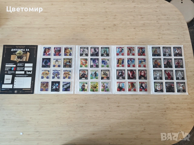 Star Wars колекционерски албум/ пълен комплект 48 обикновенни карти + 48 редки, снимка 4 - Колекции - 53743988