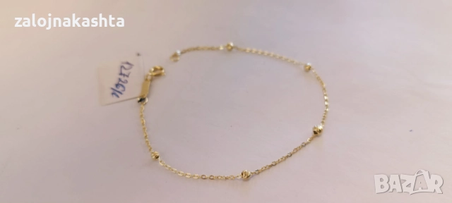 Нова-Златна гривна-0,88гр/14кр, снимка 5 - Гривни - 52735816