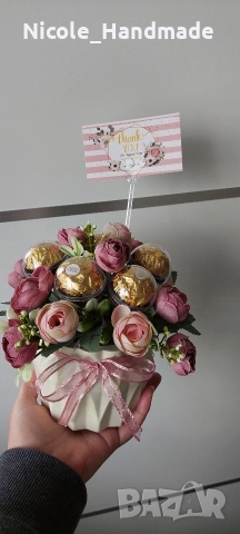 Букети с бонбони и цветя, снимка 9 - Други - 52738755
