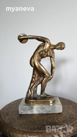 "Дискохвърлячът“ , метална статуетка, копие на известната гръцка скулптура на Мирон. , снимка 8 - Статуетки - 54219935