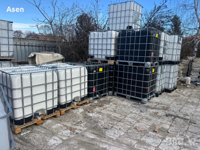 IBC бидон 1000л, IBC контейнер, бидон за вода, пластмасов бидон, бидон 1 кубик, резервоар за вода, б