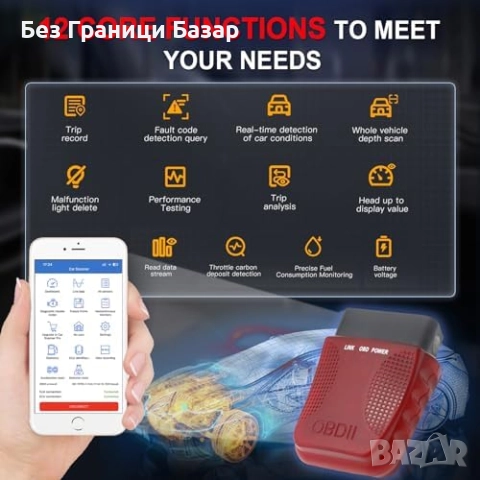 Нов OBD2 адаптер Bluetooth четец на грешки за коли – универсален диагностик, снимка 2 - Друга електроника - 52542485