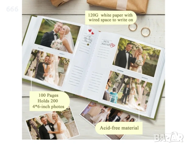 Премиум ленен фотоалбум за 200 снимки , снимка 4 - Други стоки за дома - 54064594